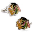 Chicago Blackhawks Rhodium-plated Cuff Links, Men's, Multicolor