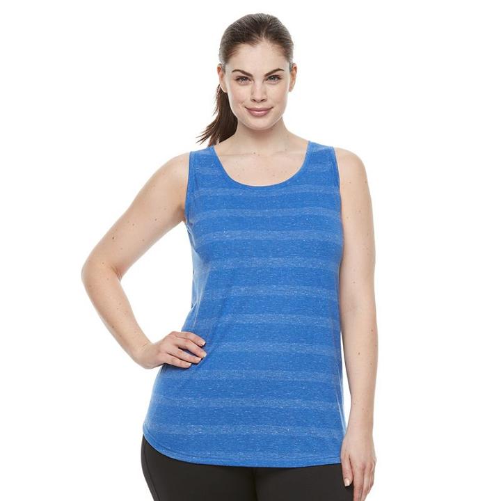 Plus Size Tek Gear&reg; Stripe Racerback Tank, Women's, Size: 2xl, Blue (navy)