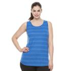Plus Size Tek Gear&reg; Stripe Racerback Tank, Women's, Size: 2xl, Blue (navy)
