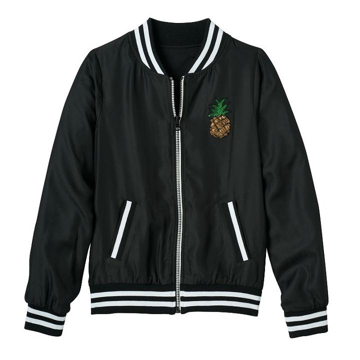 Girls 7-16 So&reg; Woven Bomber Jacket, Girl's, Size: Large, Black
