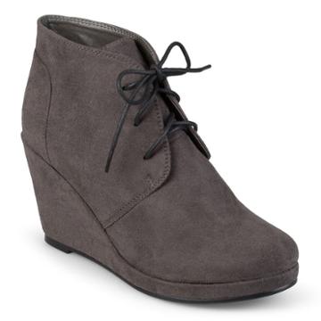 Journee Collection Enter Women's Wedge Booties, Girl's, Size: 7.5, Grey