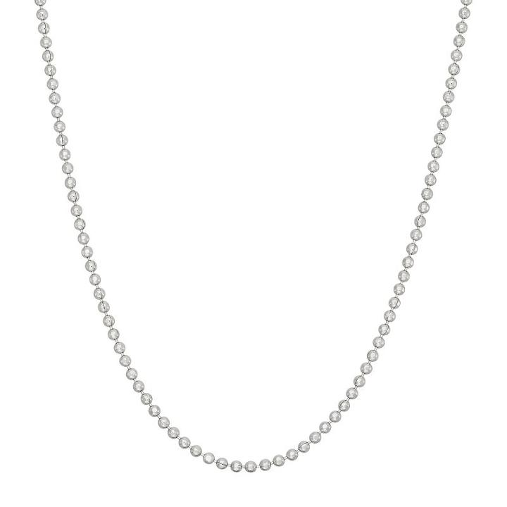 Sterling Silver Textured Ball Chain Necklace - 24 In, Women's, Size: 24, Grey