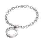 Blue La Rue Stainless Steel 1-in. Round Locket Bracelet, Women's, Size: 8, Grey