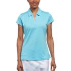 Women's Pebble Beach Embossed Golf Polo, Size: Large, Turquoise/blue (turq/aqua)