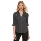 Women's Rock & Republic&reg; Beaded High-low Shirt, Size: Small, Blue