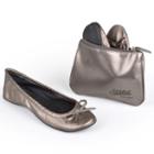 Sidekicks Side Women's Foldable Ballet Flats, Girl's, Size: 10-11, Grey