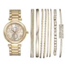 Vivani Women's Crystal Watch & Bracelet Set, Size: Medium, Yellow