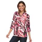 Women's Croft & Barrow&reg; Lace-up Blouse, Size: Medium, Med Pink