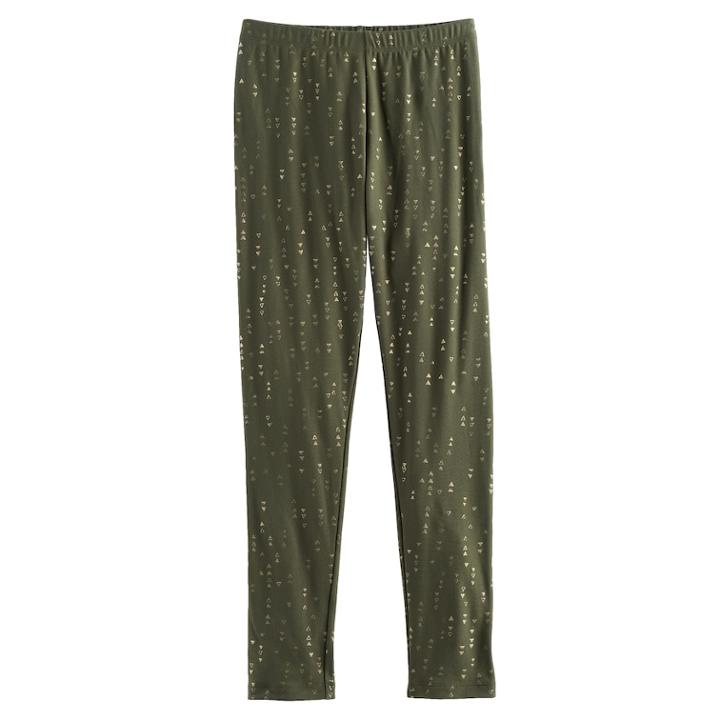 Girls 7-16 & Plus Size Mudd&reg; Patterned Soft Leggings, Size: 14 1/2, Dark Green