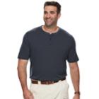 Big & Tall Croft & Barrow&reg; Classic-fit Easy-care Interlock Henley, Men's, Size: 3xb, Blue (navy)
