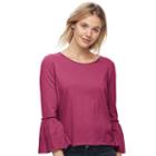 Juniors' So&reg; Bell Sleeve Top, Teens, Size: Small, Red