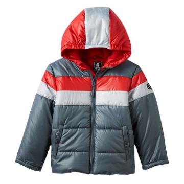 Boys 4-7 Rothschild Colorblocked Hooded Fleece-lined Puffer Jacket, Boy's, Size: 5-6, Dark Grey