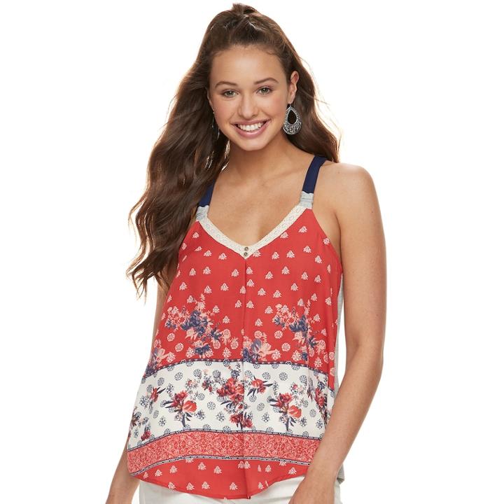 Juniors' Rewind Swing Racerback Tank, Teens, Size: Small, Red