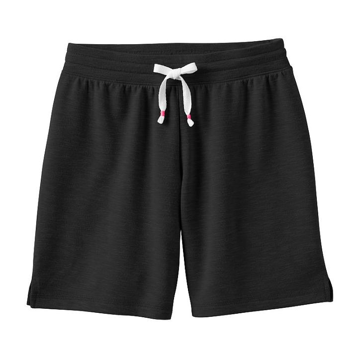 Girls 7-16 & Plus Size So&reg; Slubbed Soft Midi Shorts, Girl's, Size: 14 1/2, Black