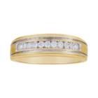 Men's 10k Gold 1/4 Carat T.w. Diamond Channel Ring, Size: 11, White