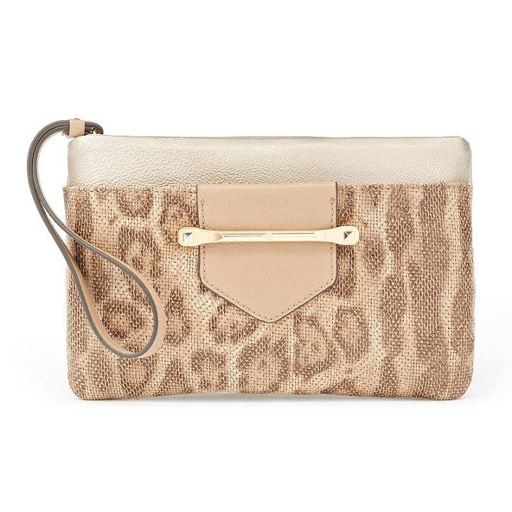 Jennifer Lopez Alexa Leopard Wristlet, Women's, Dark Brown