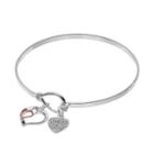 Silver Expressions By Larocks Silver Plated Friends Forever Bangle Bracelet, Women's, White