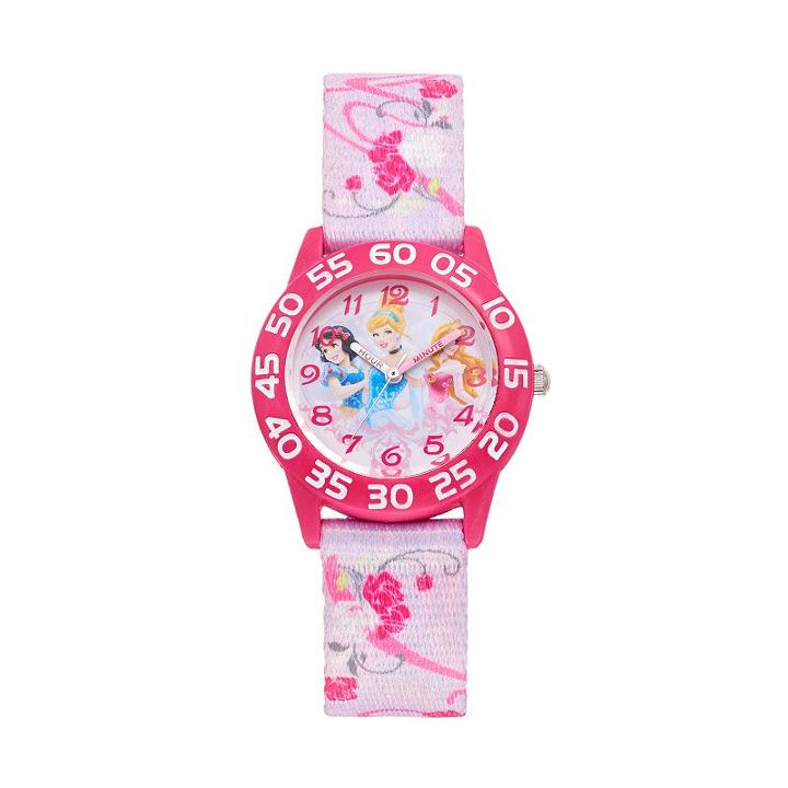 Disney Princess Snow White, Cinderella & Aurora Girls' Time Teacher Watch, Purple