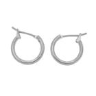 Chaps Metallic Small Hoop Earrings, Women's, Grey