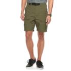 Men's Croft & Barrow&reg; Classic-fit Outdoor Belted Side-elastic Ripstop Cargo Shorts, Size: 34, Green