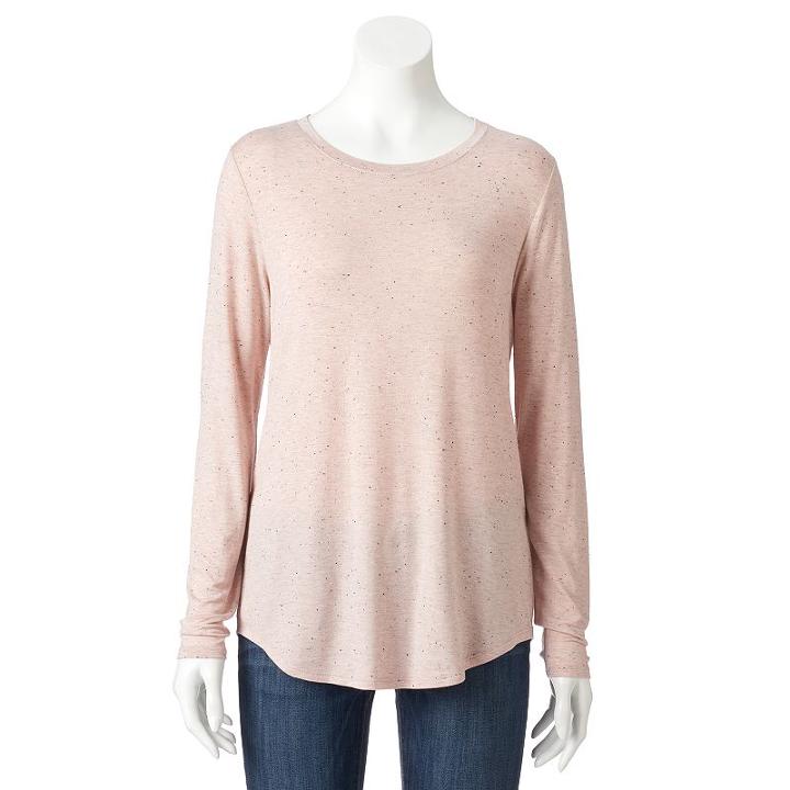 Women's Apt. 9&reg; Essential Crewneck Tee, Size: Xl, Light Pink