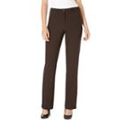 Women's Haggar&reg; Original Fit Comfort Waist Straight-leg Pants, Size: 2, Brown Over