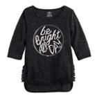 Girls 7-16 So&reg; Lace-up Side Graphic Tunic, Size: 10, Black