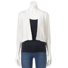 Women's Ronni Nicole Solid Ivory Shrug, Size: Small, Lt Beige