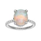 Sophie Miller Sterling Silver Lab-created Opal & Cubic Zirconia Ring, Women's, Size: 5, White