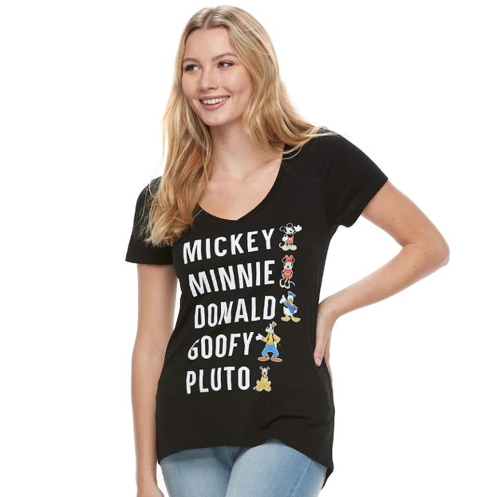 Disney's Mickey & Minnie Juniors' Fab Five List Graphic Tee, Teens, Size: Small, Black