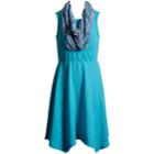 Girls 7-16 Emily West Sleeveless Sharkbite Hem Dress With Infinity Scarf, Size: 16, Turquoise/blue (turq/aqua)