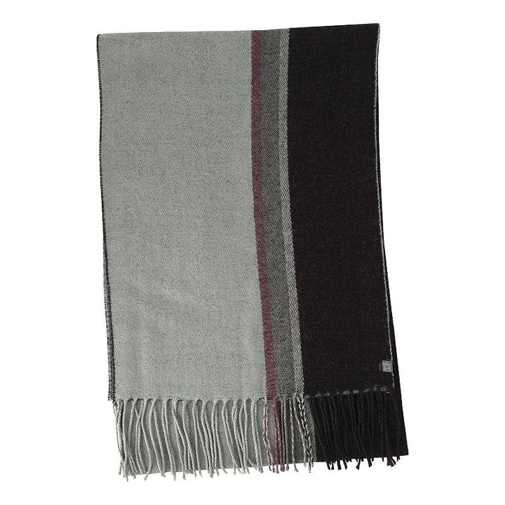 Haggar, Men's Woven Striped Scarf, Black