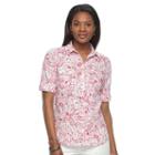 Women's Croft & Barrow&reg; Roll-tab Shirt, Size: Small, Brt Red