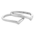 Lc Lauren Conrad Chevron Ring Set, Women's, Size: 3.50, Silver
