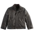 Boys 4-7 Urban Republic Faux Leather Moto Midweight Jacket, Size: 4, Dark Grey