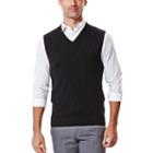 Men's Haggar&reg; Textured V-neck Sweater Vest, Size: Small, Black