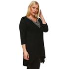 Plus Size White Mark Beaded High-low Hem Tunic, Women's, Size: 1xl, Black