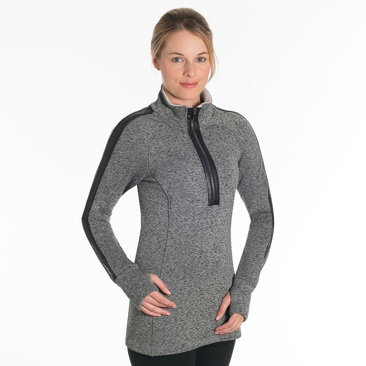 Women's Snow Angel Minx Moto Fleece Half-zip Top, Size: Small, Med Grey