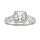Round-cut Igl Certified Diamond Frame Engagement Ring In 14k White Gold (1 1/2 Ct. T.w.), Women's, Size: 6