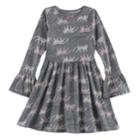 Girls 4-10 Jumping Beans&reg; Bell-sleeved Skater Dress, Size: 8, Med Grey
