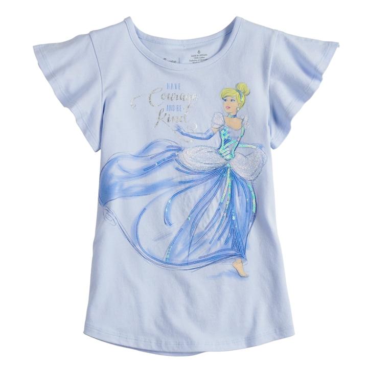 Disney's Cinderella Girls 4-7 Have Courage & Be Kind Tee By Jumping Beans&reg;, Size: 7, Light Blue