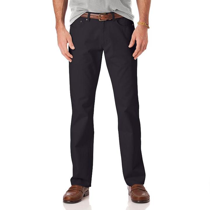 Men's Chaps Classic-fit 5-pocket Twill Flat-front Pants, Size: 40x32, Blue (navy)
