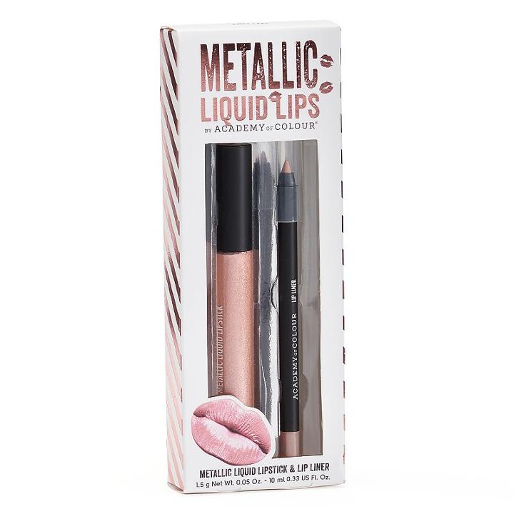 Academy Of Colour 2-pc. Metallic Liquid Lips, Pink