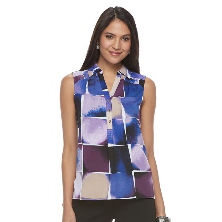 Women's Dana Buchman Smocked Top, Size: Small, Drk Purple