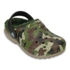 Crocs Classic Lined Kids' Camouflage Clogs, Boy's, Size: 10 T, Green Oth