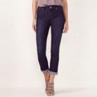 Women's Lc Lauren Conrad Cuffed Skinny Capri Jeans, Size: 2, Dark Blue