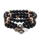 New Orleans Saints Dyed Freshwater Cultured Pearl Team Logo Charm Stretch Bracelet Set, Women's, Size: 7.5, Multicolor