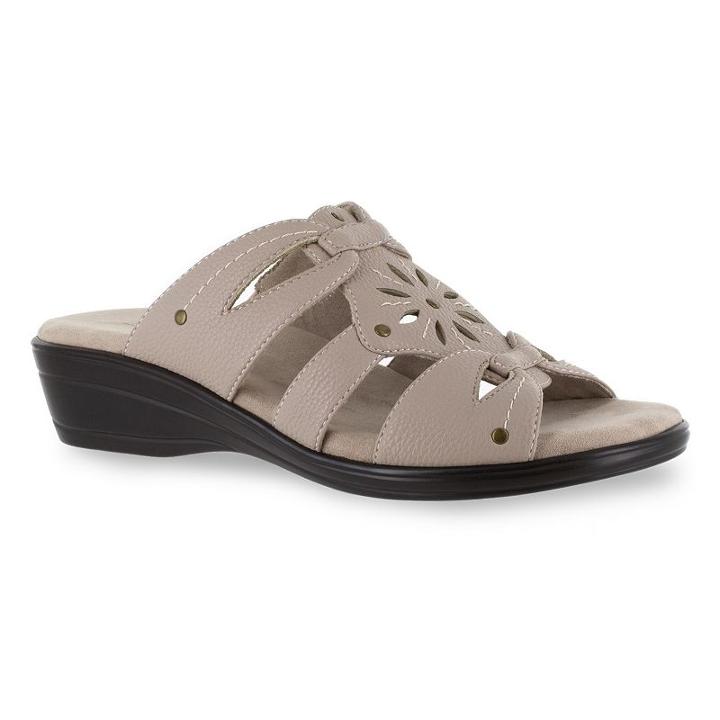 Easy Street Raelyn Women's Wedge Sandals, Size: 7.5 Wide, Med Beige