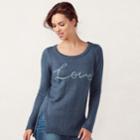 Women's Lc Lauren Conrad High-low Crewneck Sweater, Size: Xl, Grey