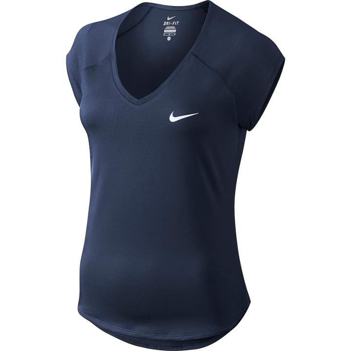 Women's Nike Pure V-neck Workout Top, Size: Large, Blue (navy)